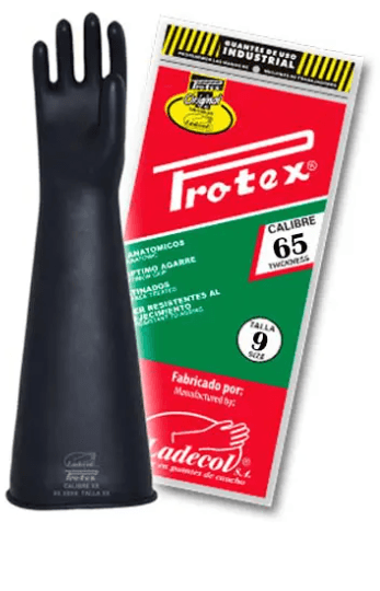 Guantes de jebe Protex Calibre 65 de 50 cm ó 20″ 